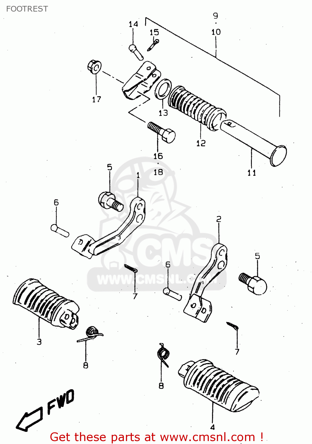FOOTREST GN125U 1998 (W) GERMANY (E22)
