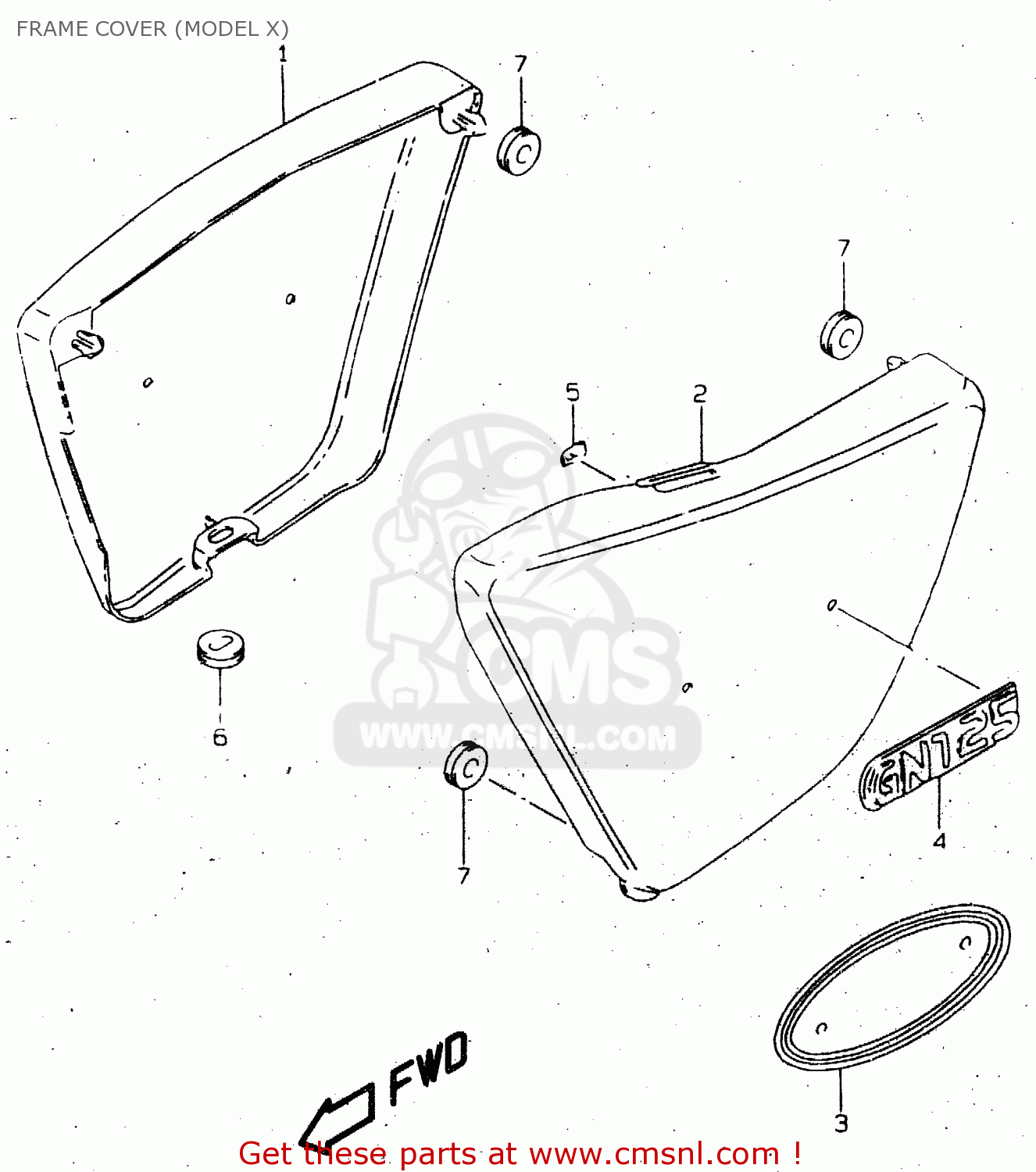 FRAME COVER (MODEL X) GN125U 1998 (W) GERMANY (E22)