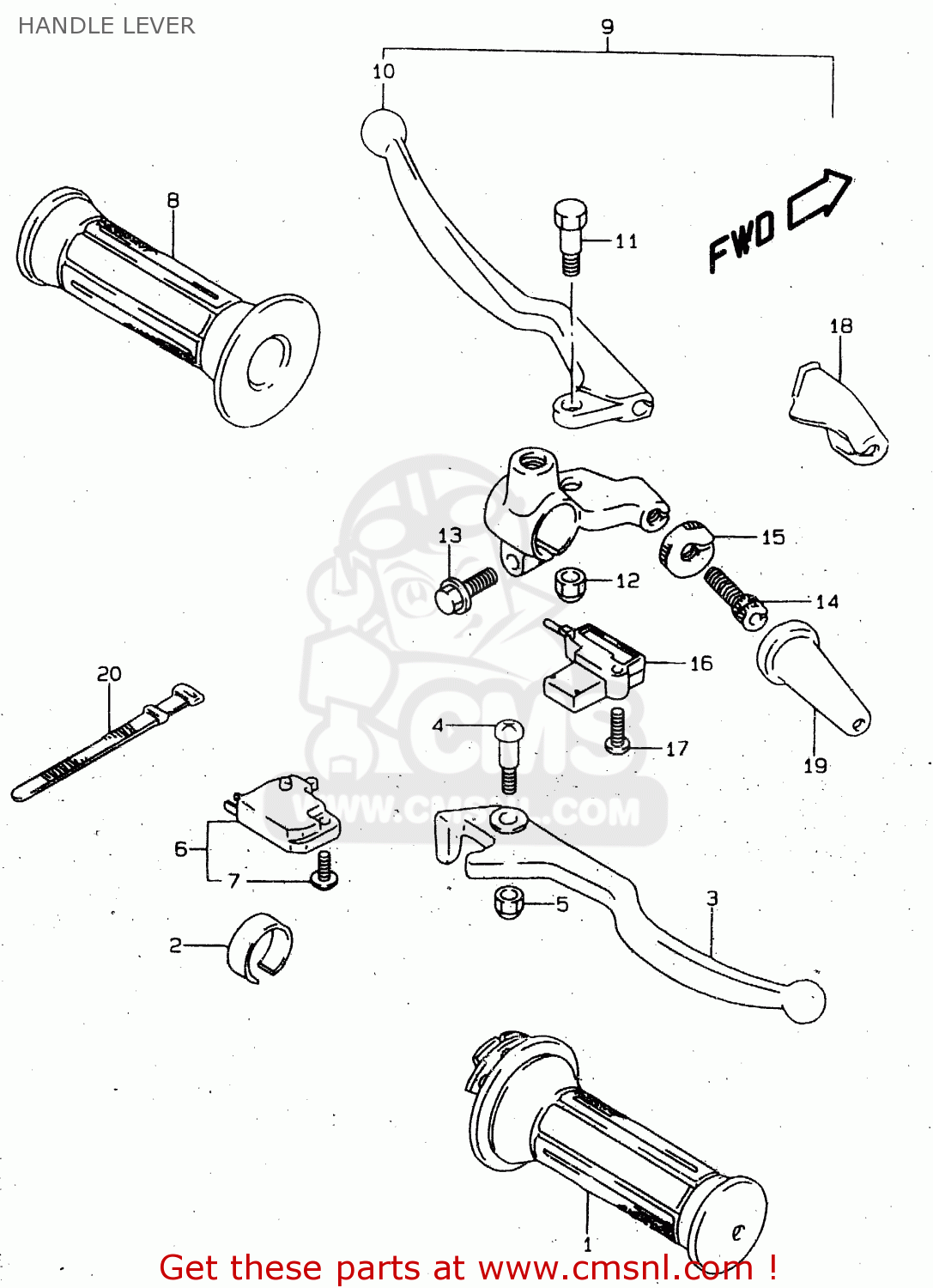 HANDLE LEVER GN125U 1998 (W) GERMANY (E22)