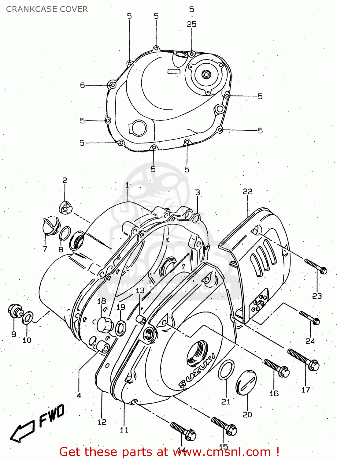 CRANKCASE COVER GN125U 1998 (W) GERMANY (E22)
