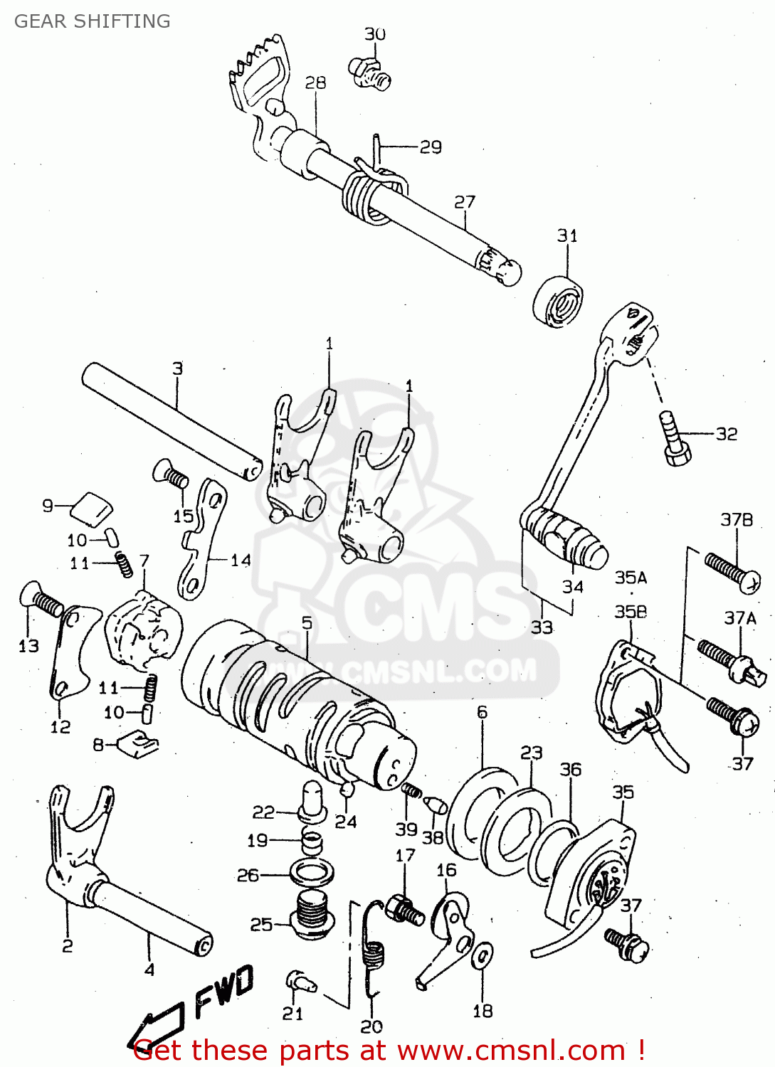 GEAR SHIFTING GN125U 1999 (X) GERMANY (E22)