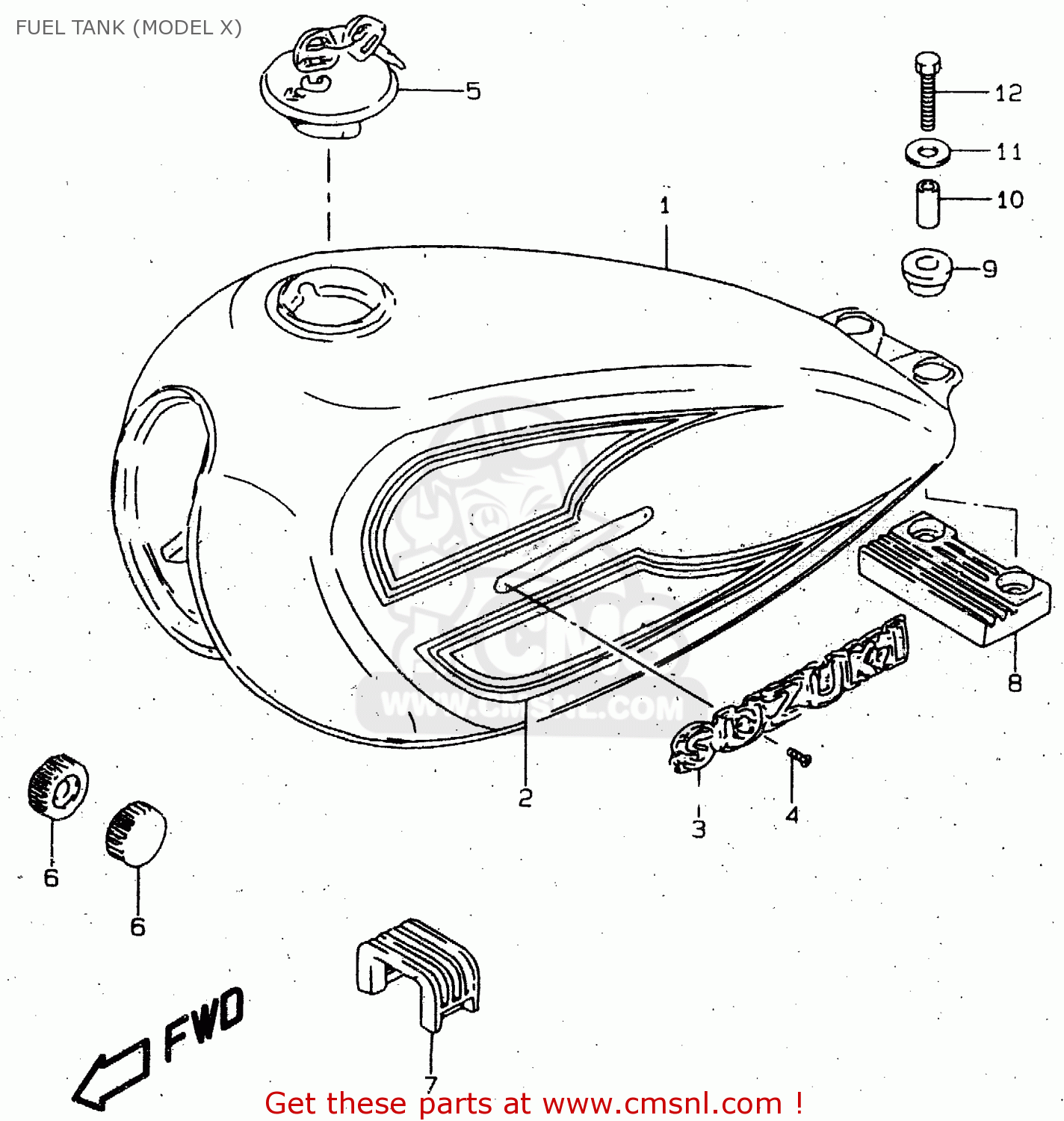 FUEL TANK (MODEL X) GN125U 1999 (X) GERMANY (E22)
