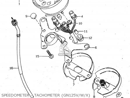 SPEEDOMETER - TACHOMETER (GN125V/W/X) - GN125U 1999 (X) GERMANY (E22)