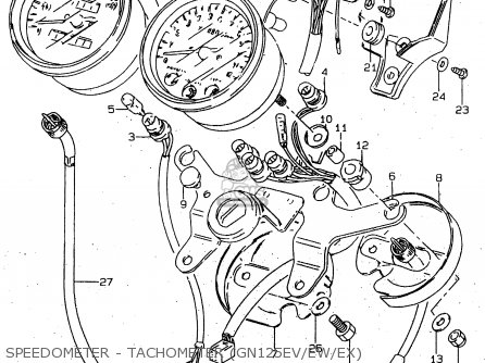 SPEEDOMETER - TACHOMETER (GN125EV/EW/EX) - GN125U 1999 (X) GERMANY (E22)