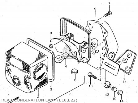 REAR COMBINATION LAMP (E18,E22) - GN125U 1999 (X) GERMANY (E22)