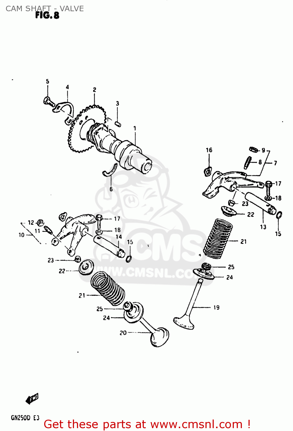 CAM SHAFT - VALVE GN250 1982 (Z) USA (E03)