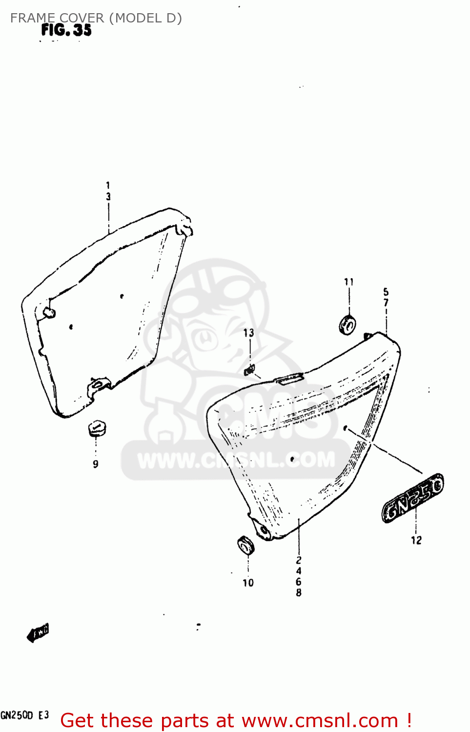 FRAME COVER (MODEL D) GN250 1982 (Z) USA (E03)