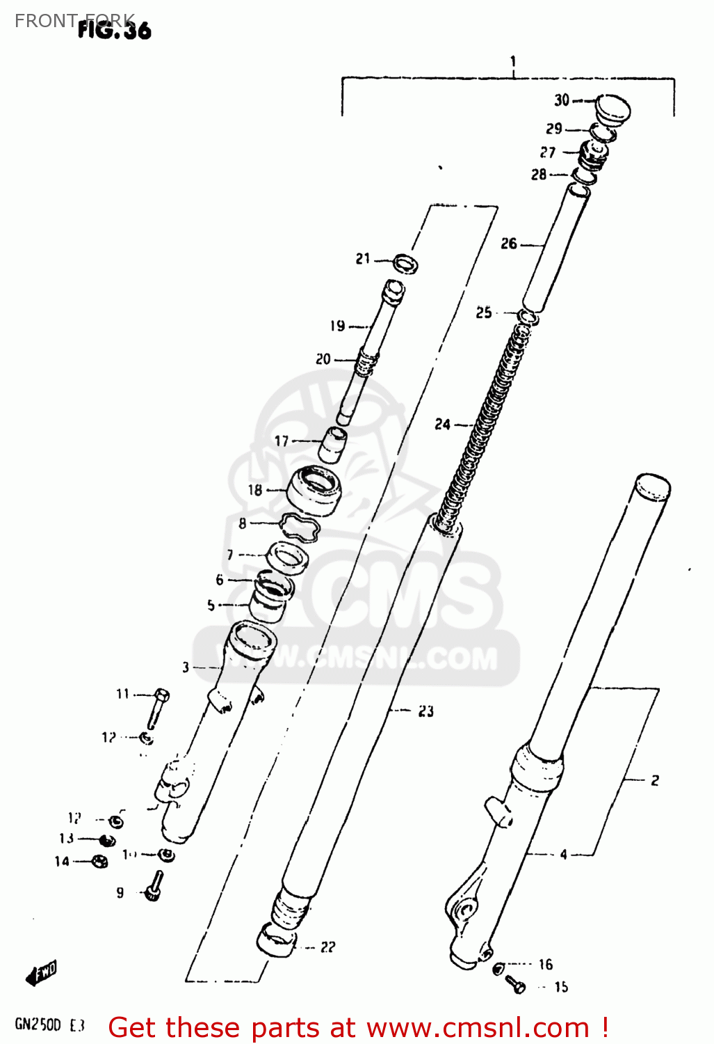 FRONT FORK GN250 1982 (Z) USA (E03)