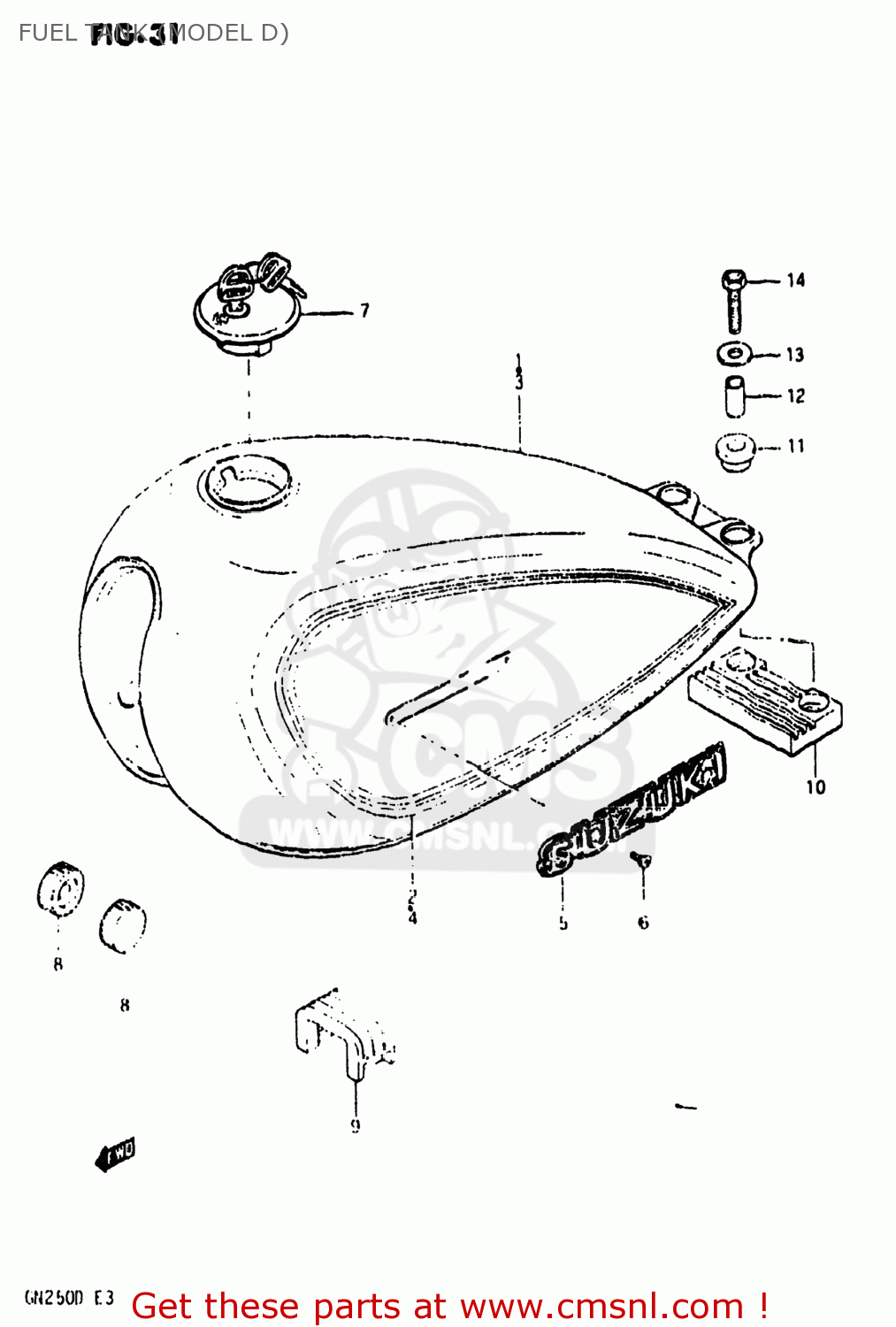 FUEL TANK (MODEL D) GN250 1982 (Z) USA (E03)