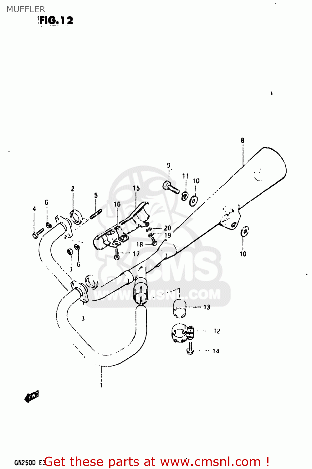 MUFFLER GN250 1982 (Z) USA (E03)