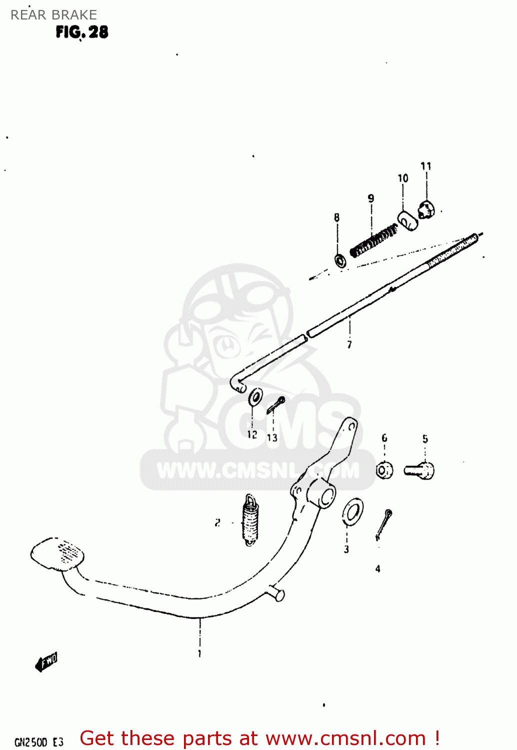 REAR BRAKE GN250 1982 (Z) USA (E03)