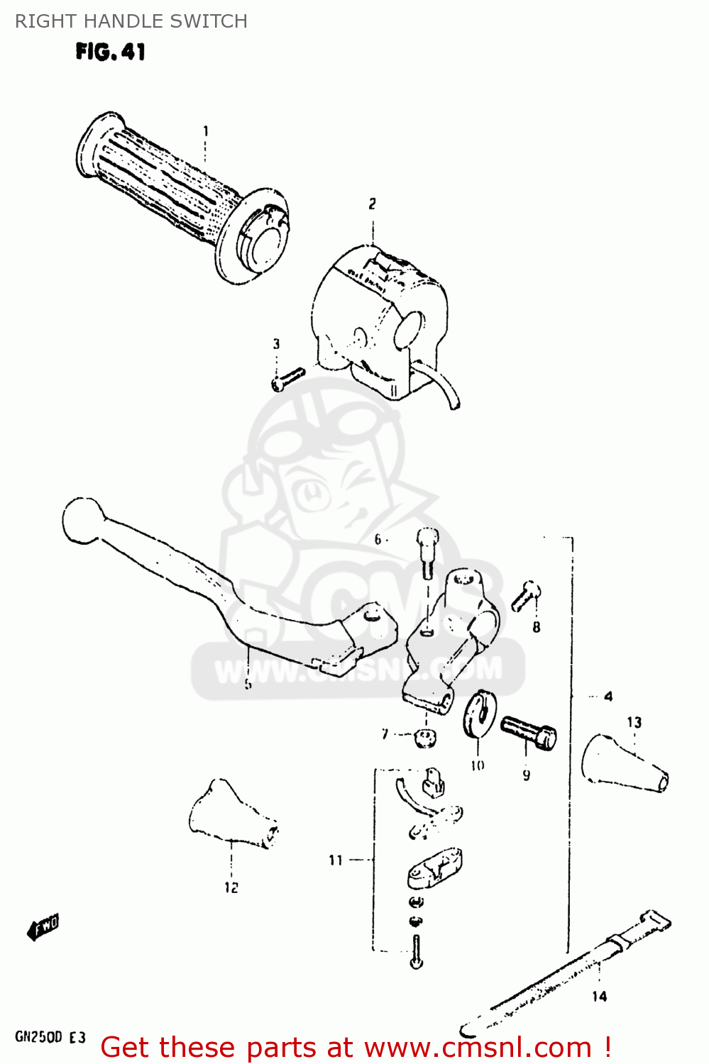 RIGHT HANDLE SWITCH GN250 1982 (Z) USA (E03)