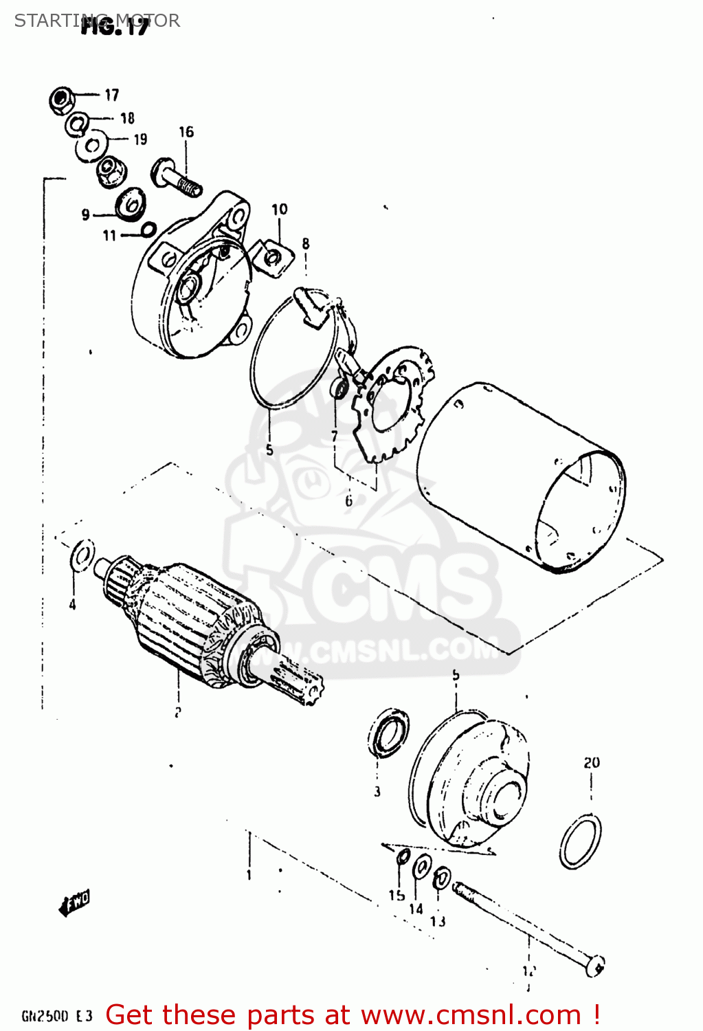 STARTING MOTOR GN250 1982 (Z) USA (E03)