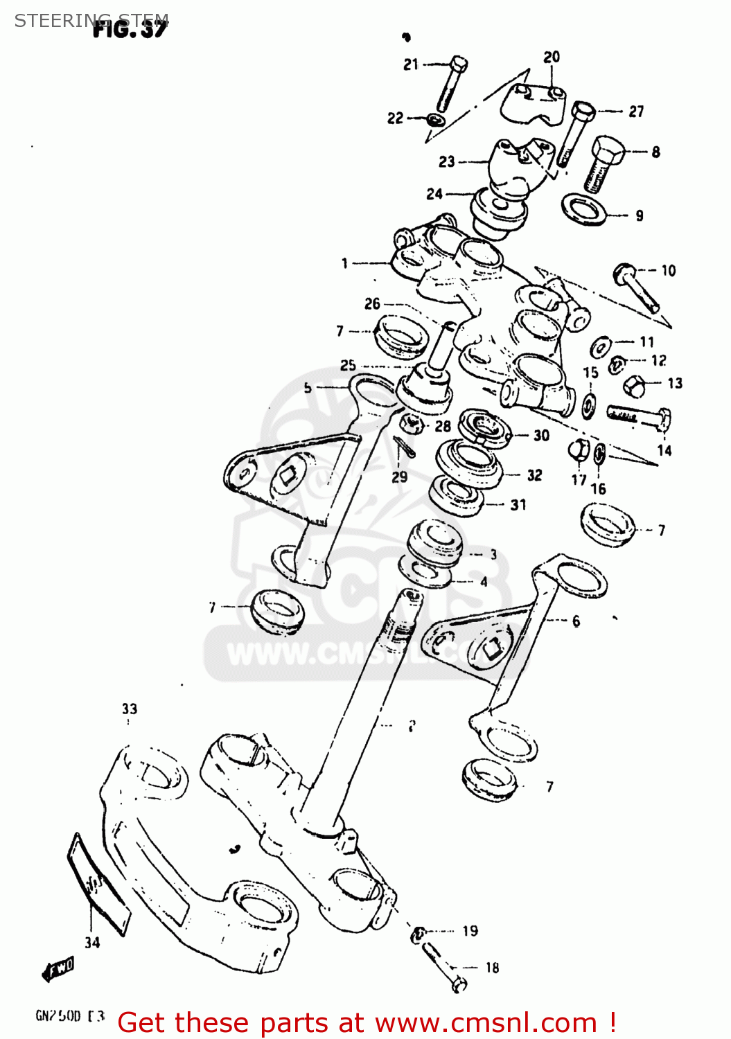 STEERING STEM GN250 1982 (Z) USA (E03)