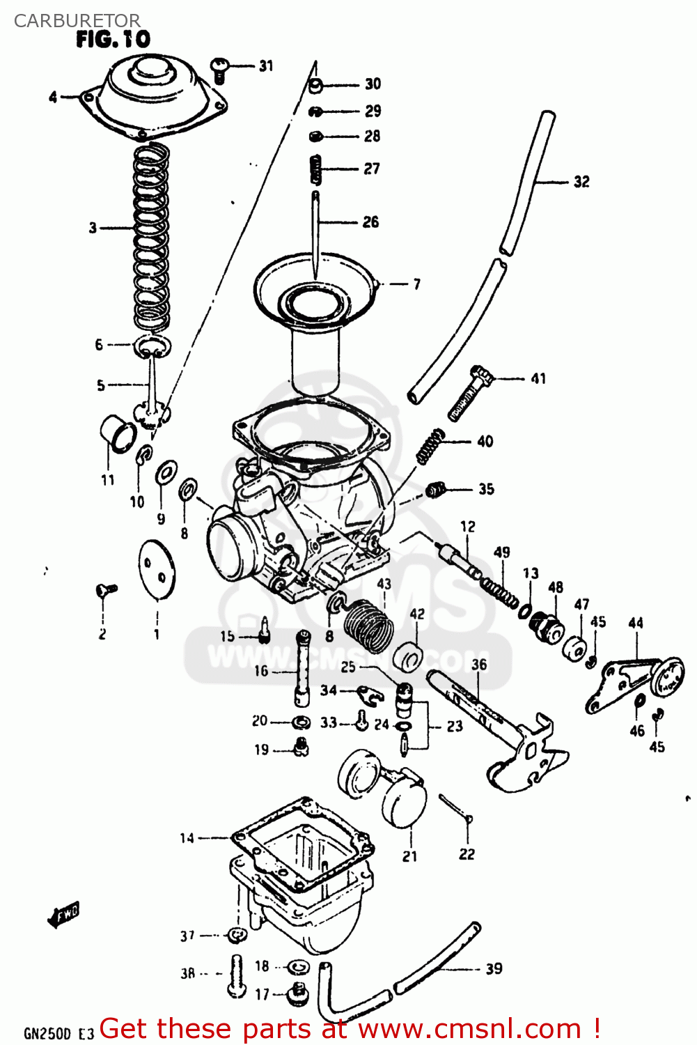 Suzuki GN250 1983 (D) USA (E03) CARBURETOR - buy original CARBURETOR ...