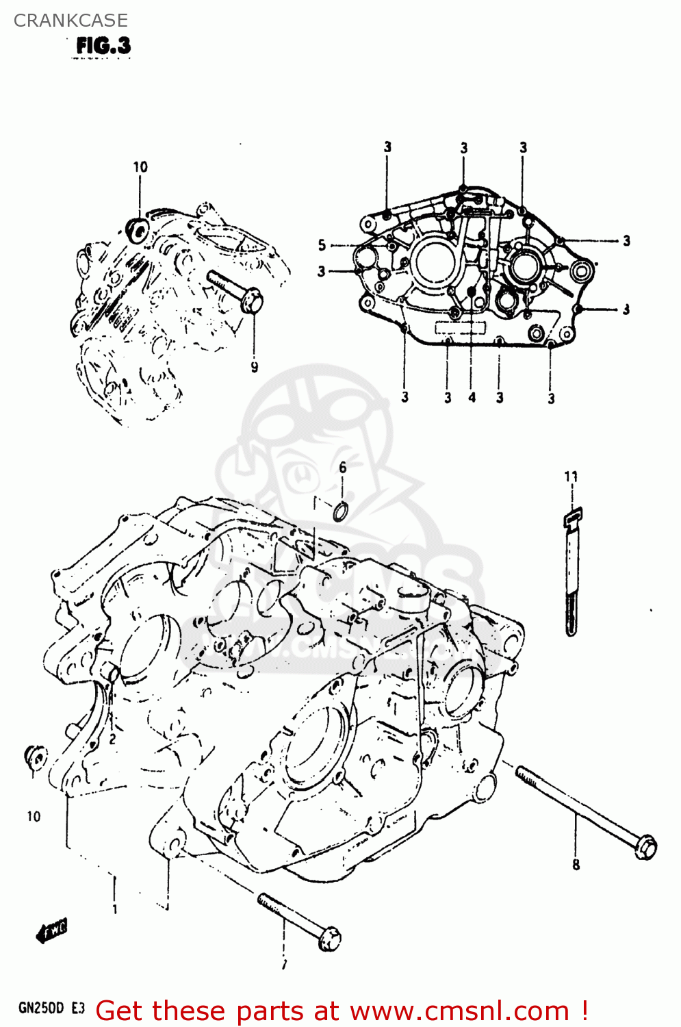 CRANKCASE GN250 1983 (D) USA (E03)