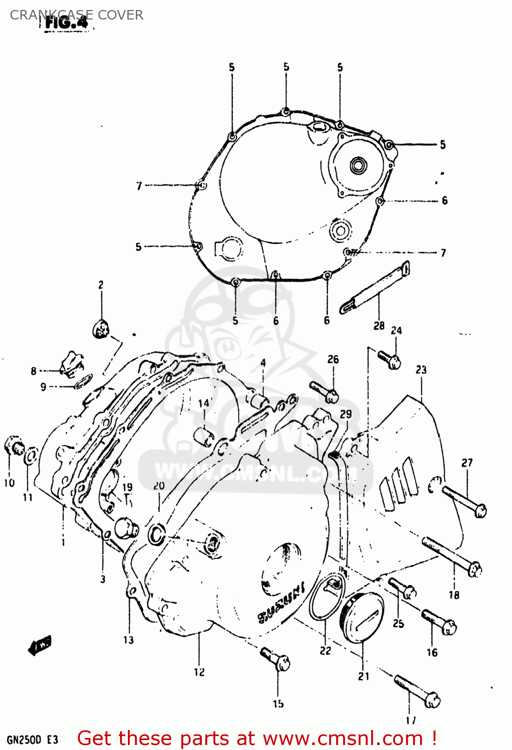CRANKCASE COVER GN250 1983 (D) USA (E03)