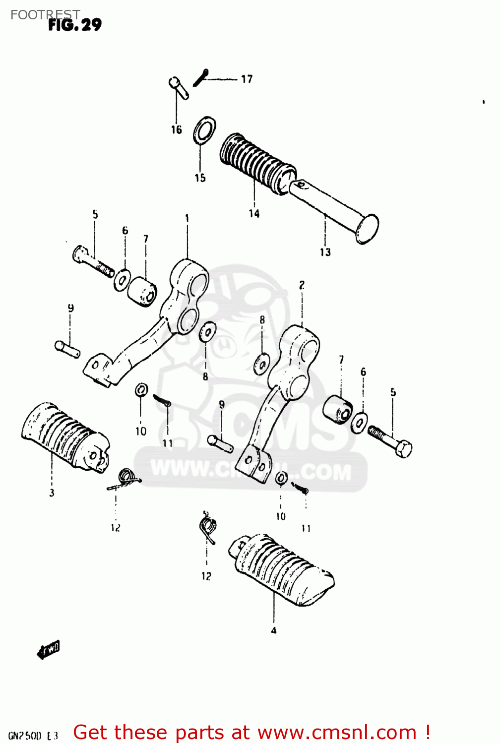 FOOTREST GN250 1983 (D) USA (E03)