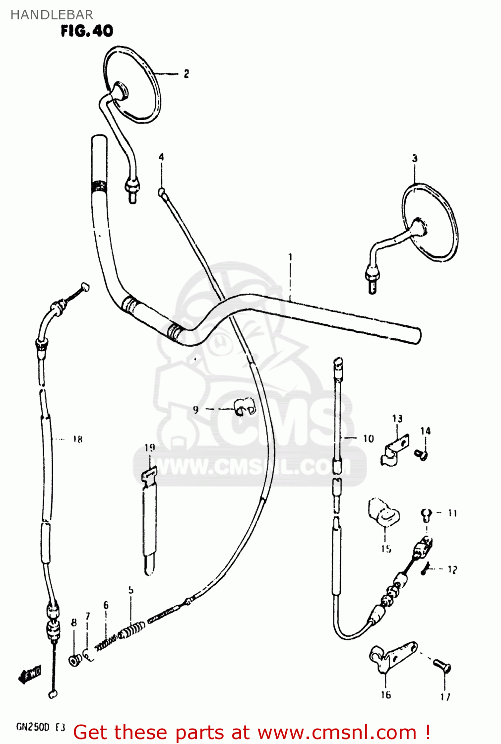 HANDLEBAR GN250 1983 (D) USA (E03)