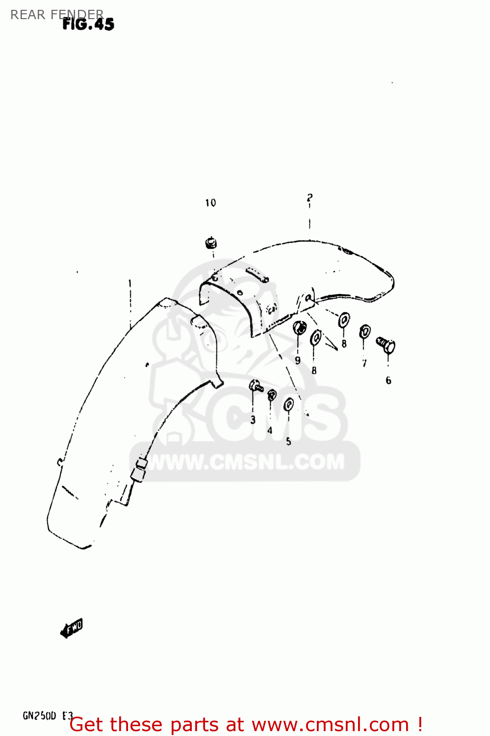 REAR FENDER GN250 1983 (D) USA (E03)