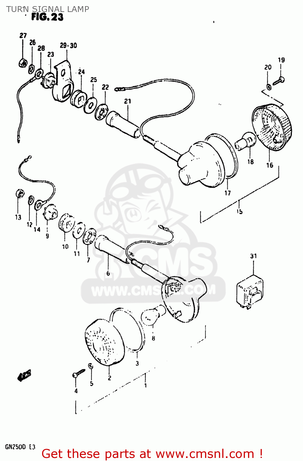TURN SIGNAL LAMP GN250 1983 (D) USA (E03)