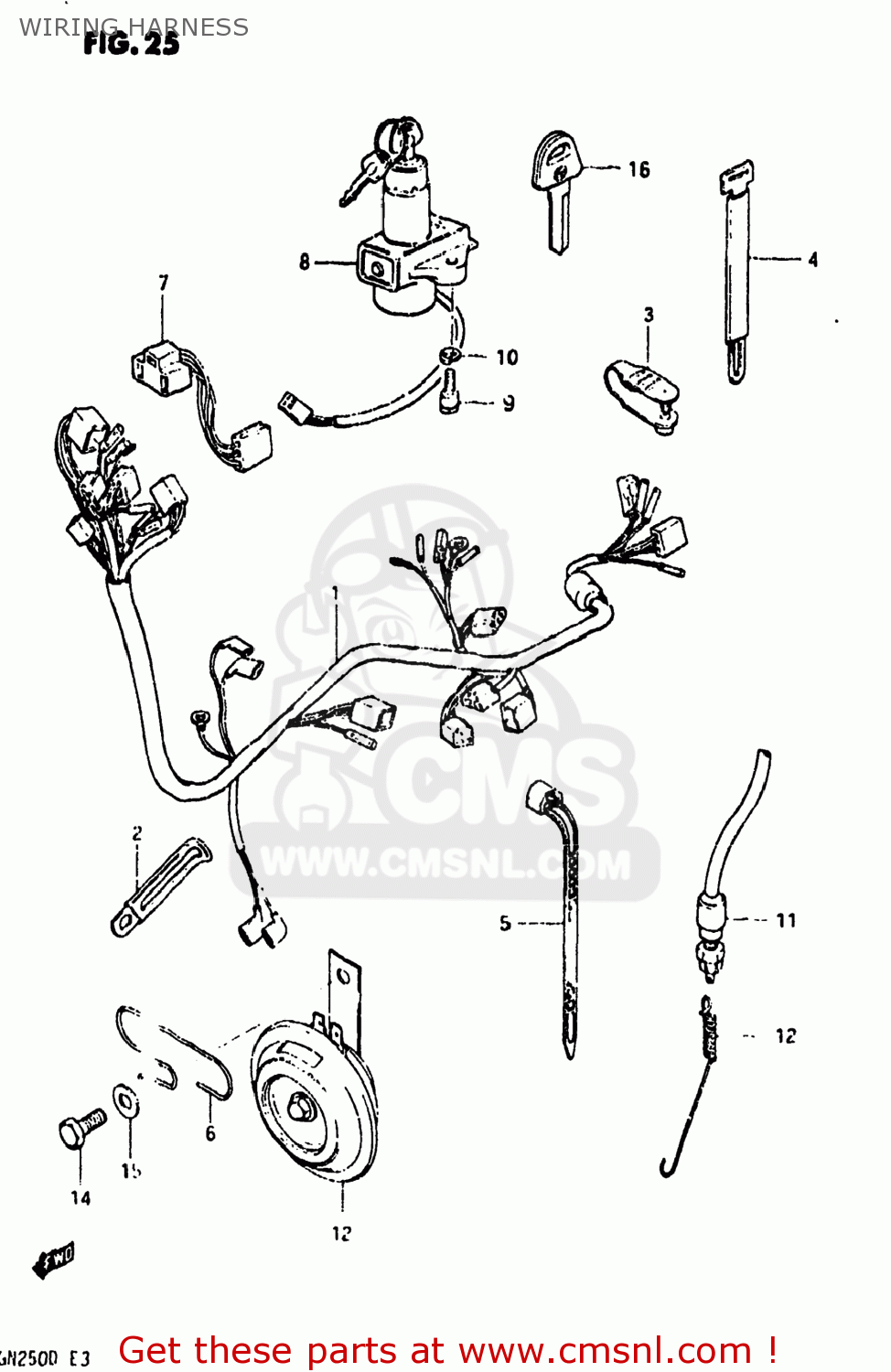 WIRING HARNESS GN250 1983 (D) USA (E03)