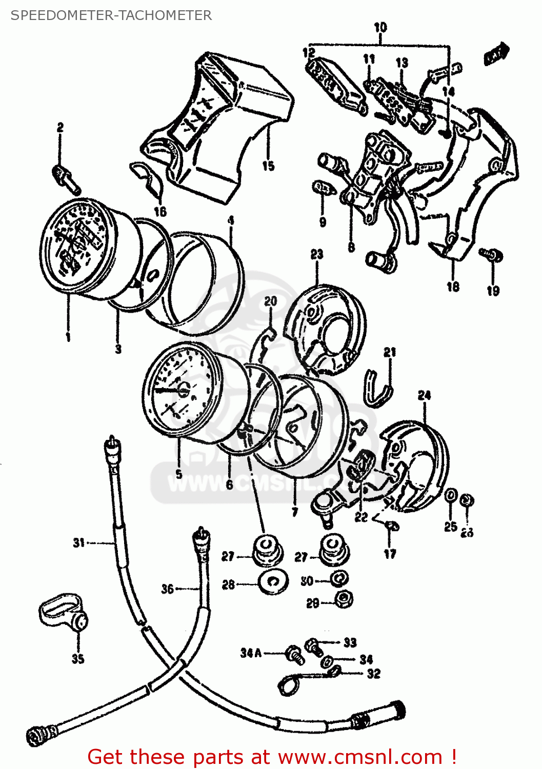 SPEEDOMETER-TACHOMETER GN250 1985 (F) (E02 E22 E24 E39 E95)