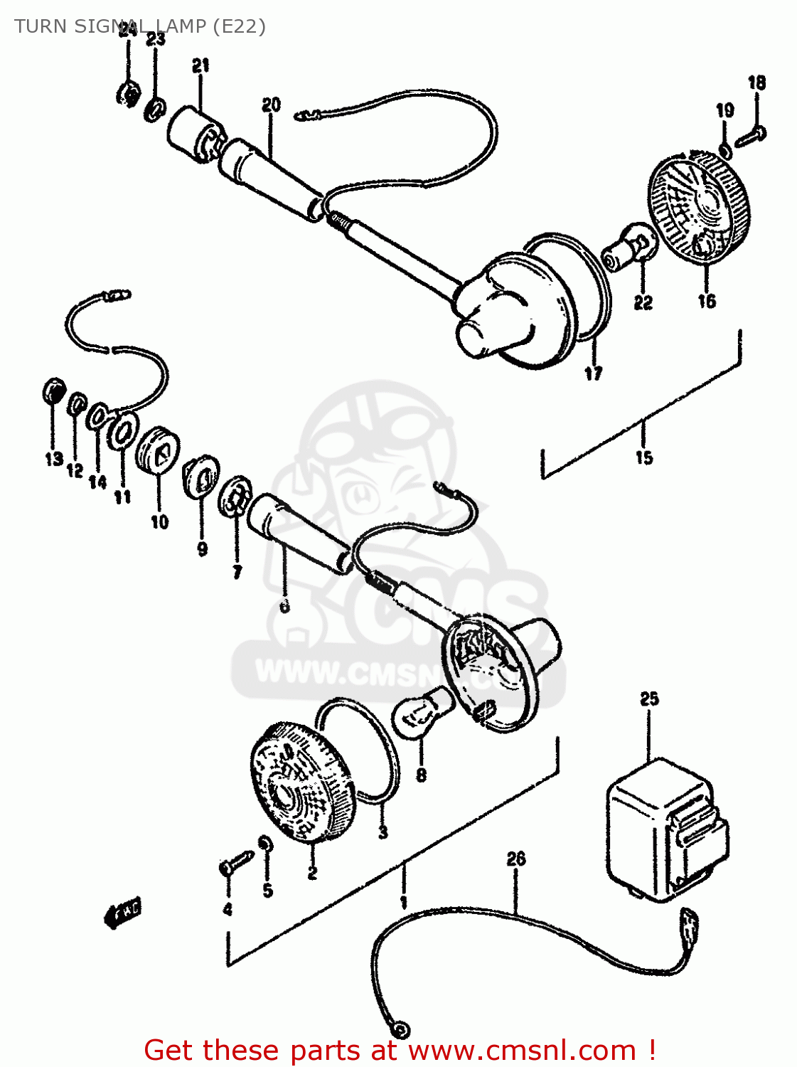 TURN SIGNAL LAMP (E22) GN250 1985 (F) (E02 E22 E24 E39 E95)