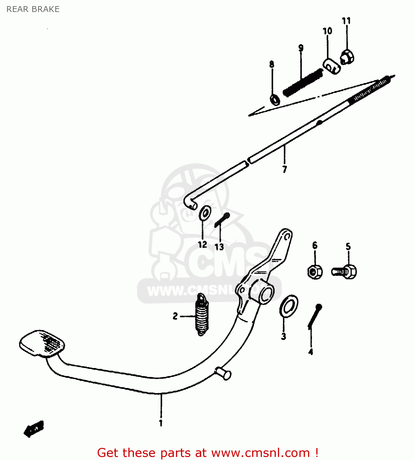 REAR BRAKE GN250 1985 (F) (E02 E22 E24 E39 E95)