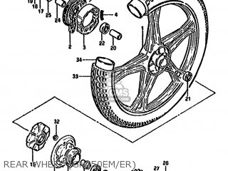 REAR WHEEL (GN250EM/ER) - GN250 1985 (F) (E02 E22 E24 E39 E95)
