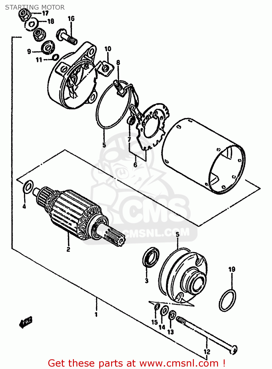 STARTING MOTOR GN250 1988 (J) (E2 E22 E24 E39 E53)