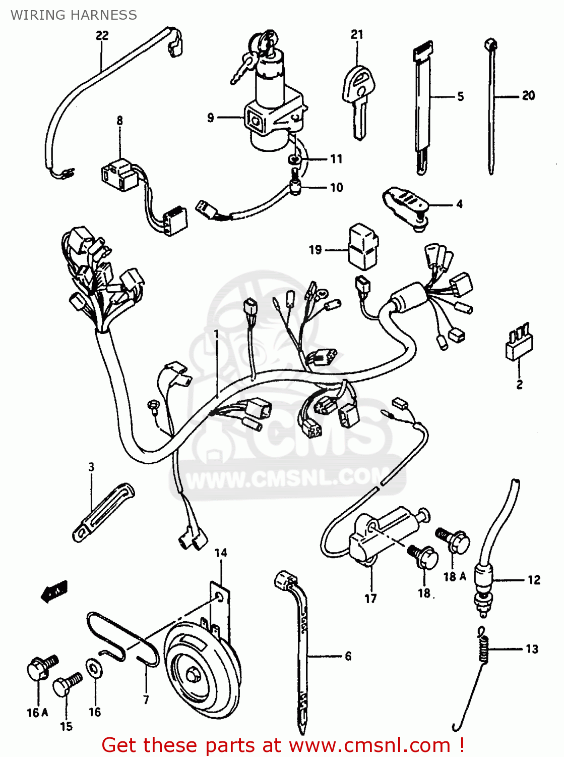 WIRING HARNESS GN250 1988 (J) (E2 E22 E24 E39 E53)
