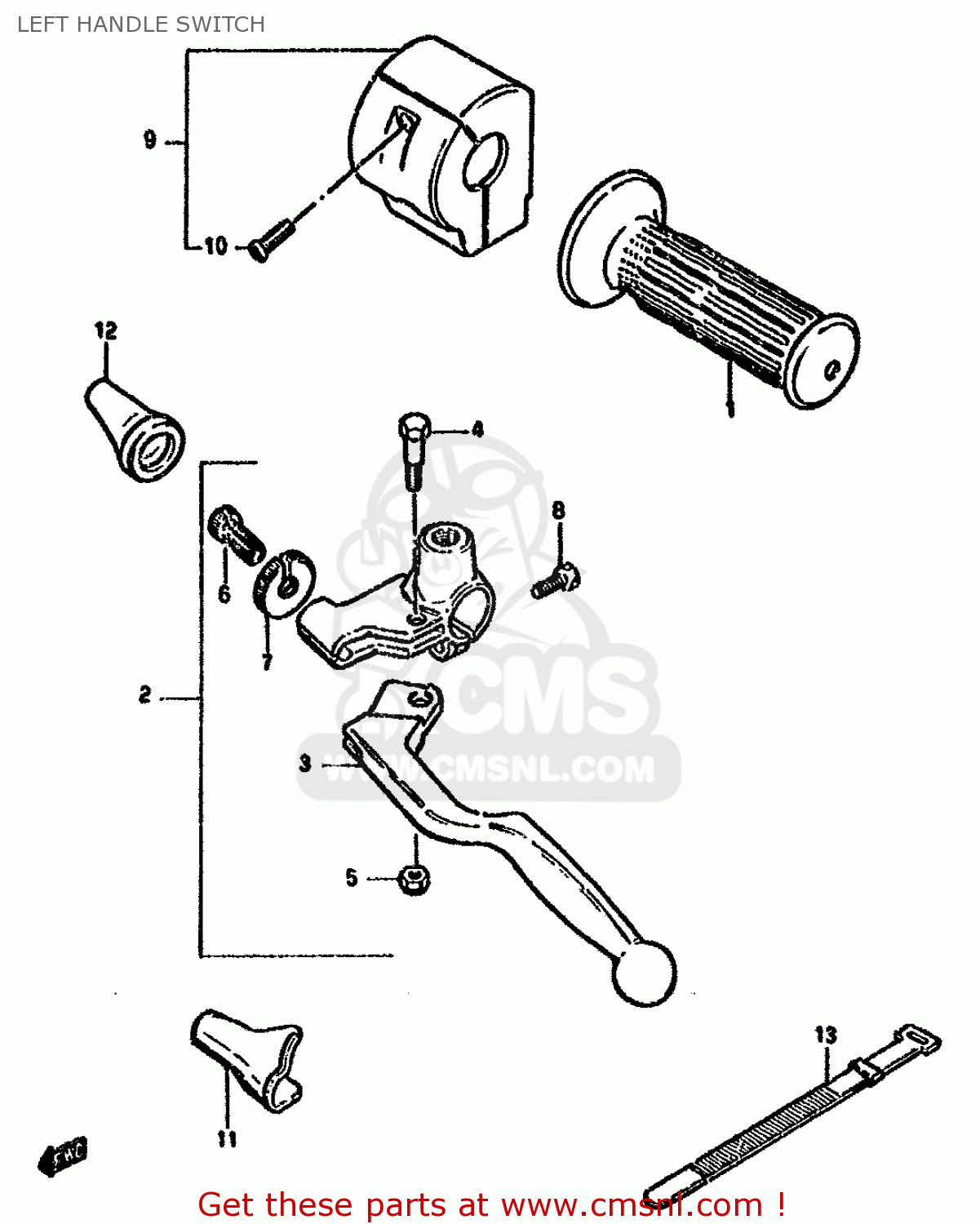 LEFT HANDLE SWITCH GN250 1988 (J) (E2 E22 E24 E39 E53)