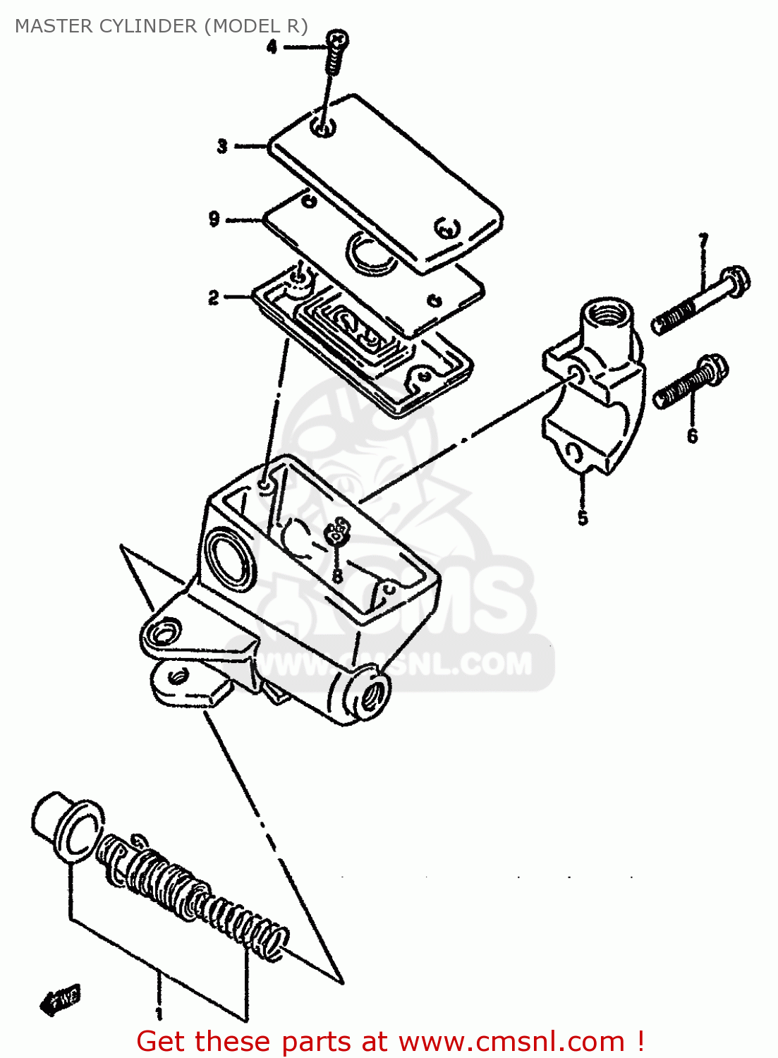 MASTER CYLINDER (MODEL R) GN250 1988 (J) (E2 E22 E24 E39 E53)