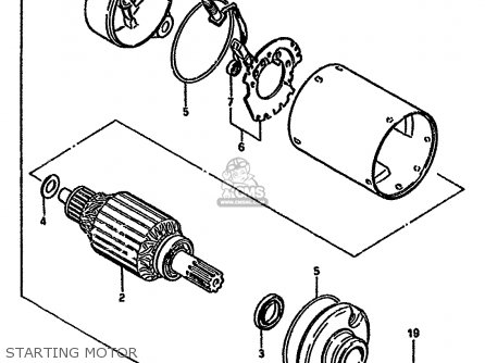 STARTING MOTOR - GN250 1988 (J) (E2 E22 E24 E39 E53)
