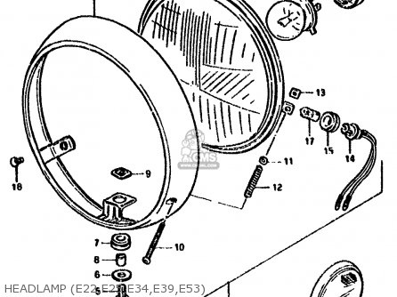 HEADLAMP (E22,E25,E34,E39,E53) - GN250 1988 (J) (E2 E22 E24 E39 E53)