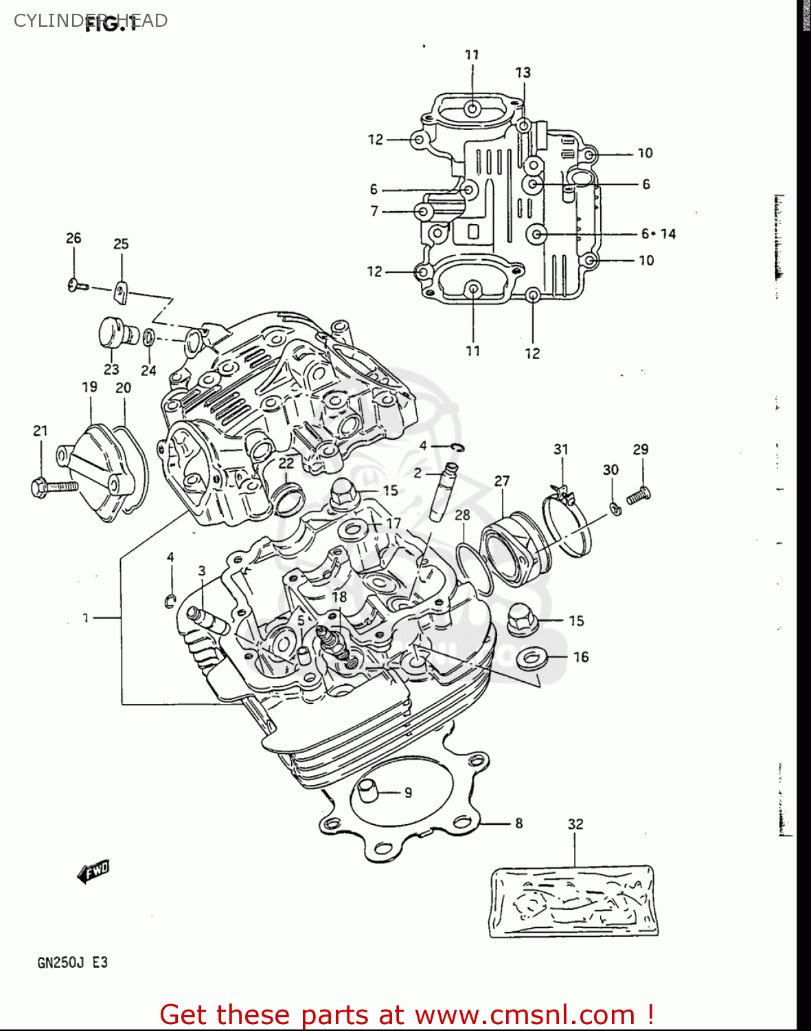 CYLINDER HEAD GN250 1988 (J) USA (E03)