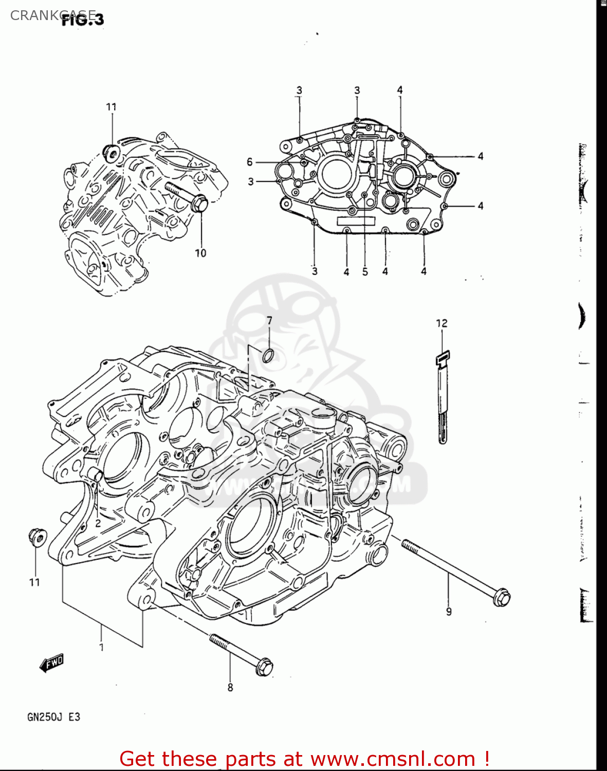 CRANKCASE GN250 1988 (J) USA (E03)