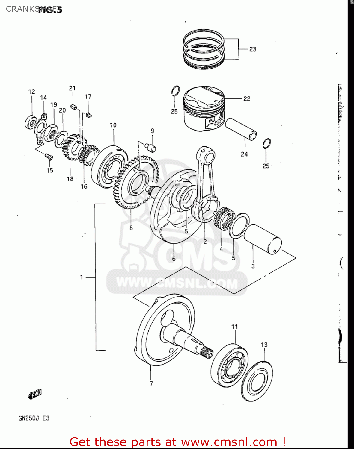 CRANKSHAFT GN250 1988 (J) USA (E03)