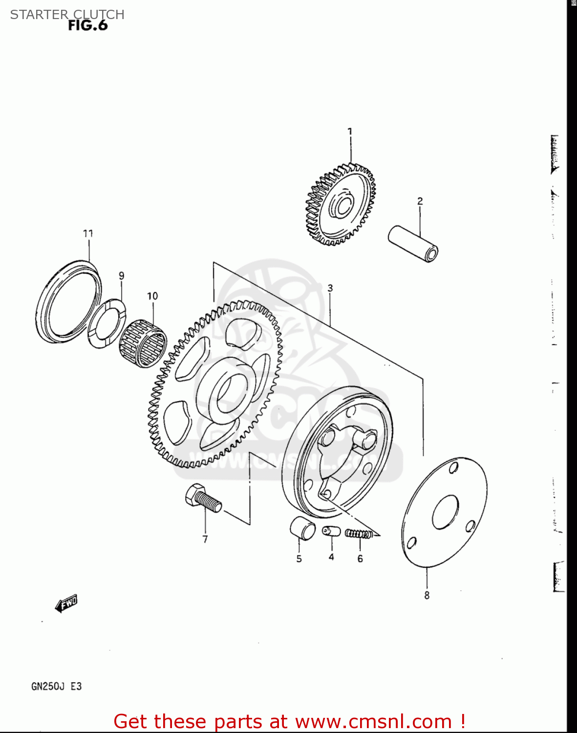 STARTER CLUTCH GN250 1988 (J) USA (E03)