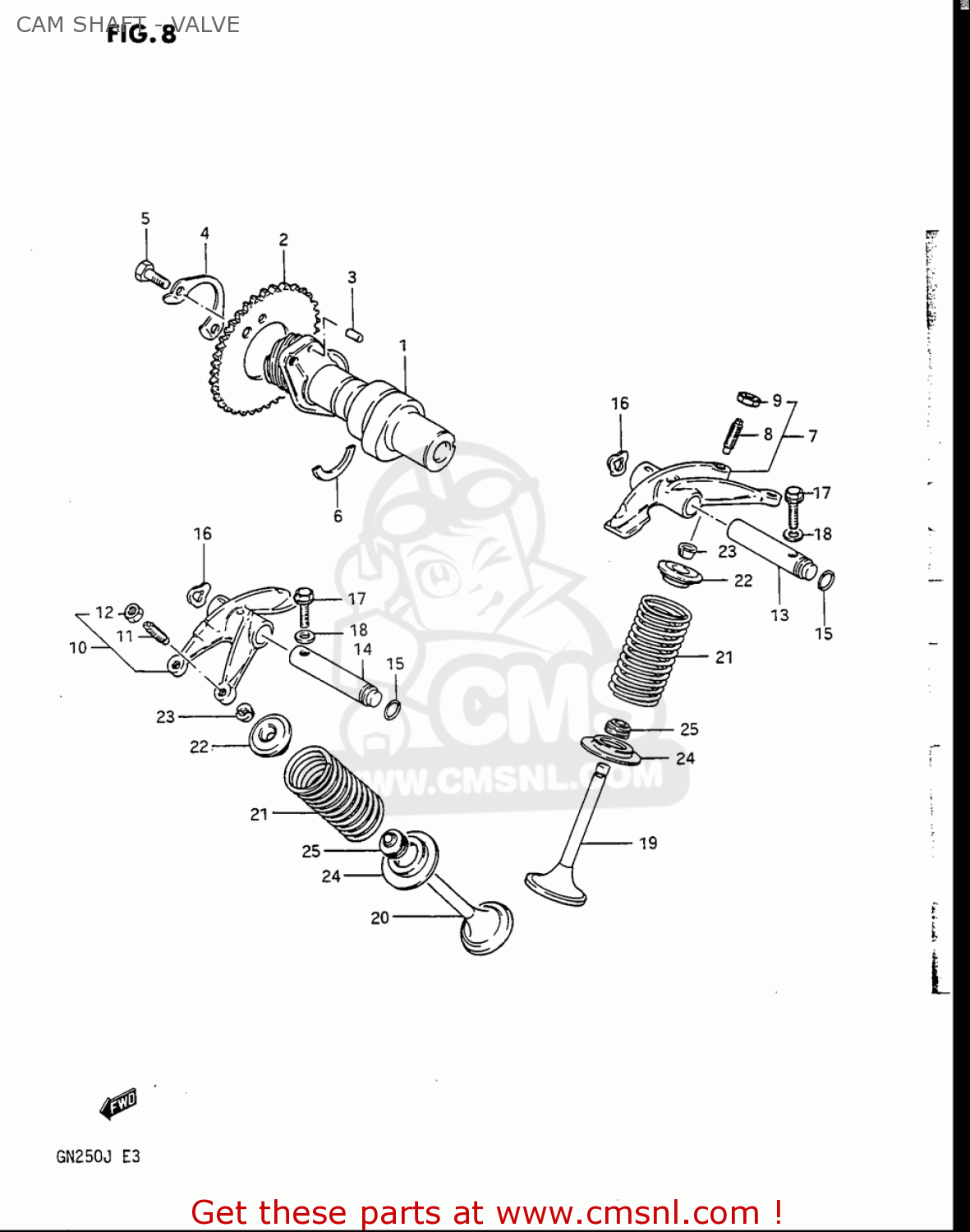 CAM SHAFT - VALVE GN250 1988 (J) USA (E03)