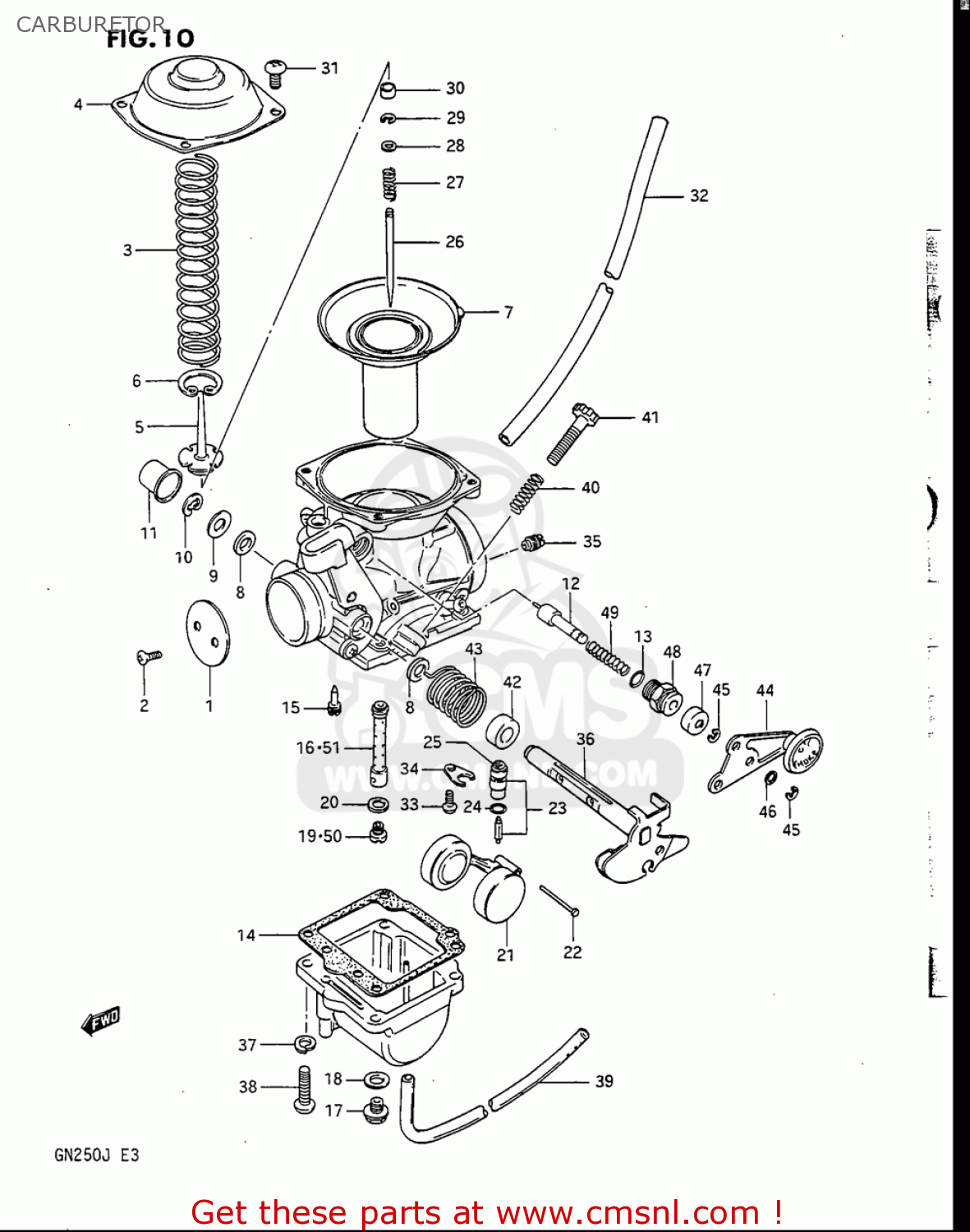 CARBURETOR GN250 1988 (J) USA (E03)