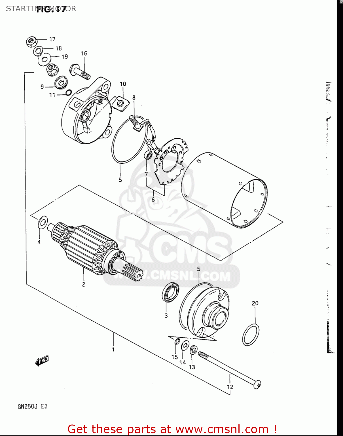 STARTING MOTOR GN250 1988 (J) USA (E03)