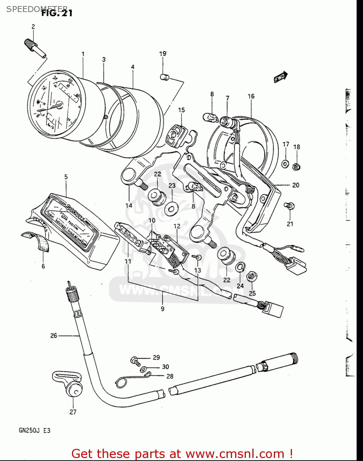 SPEEDOMETER GN250 1988 (J) USA (E03)
