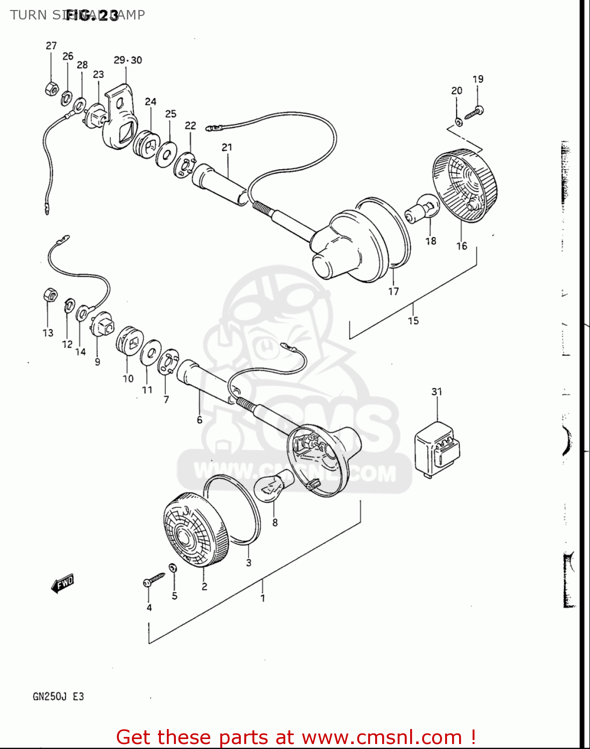 TURN SIGNAL LAMP GN250 1988 (J) USA (E03)