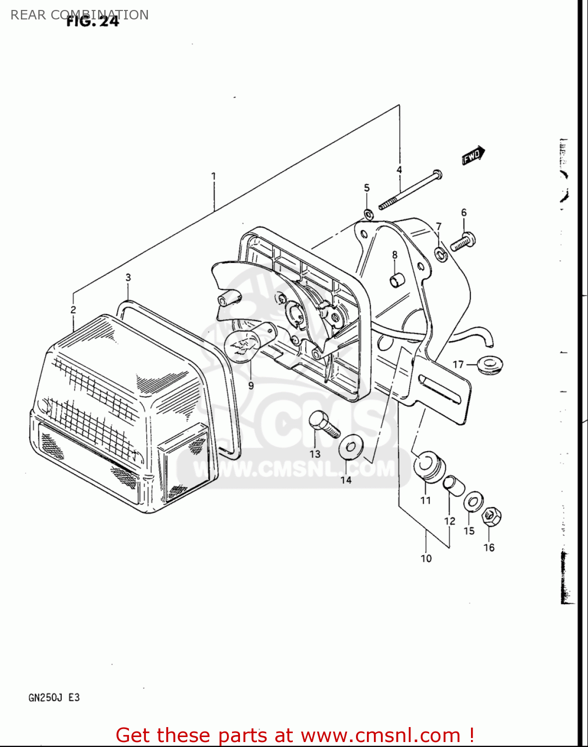 REAR COMBINATION GN250 1988 (J) USA (E03)