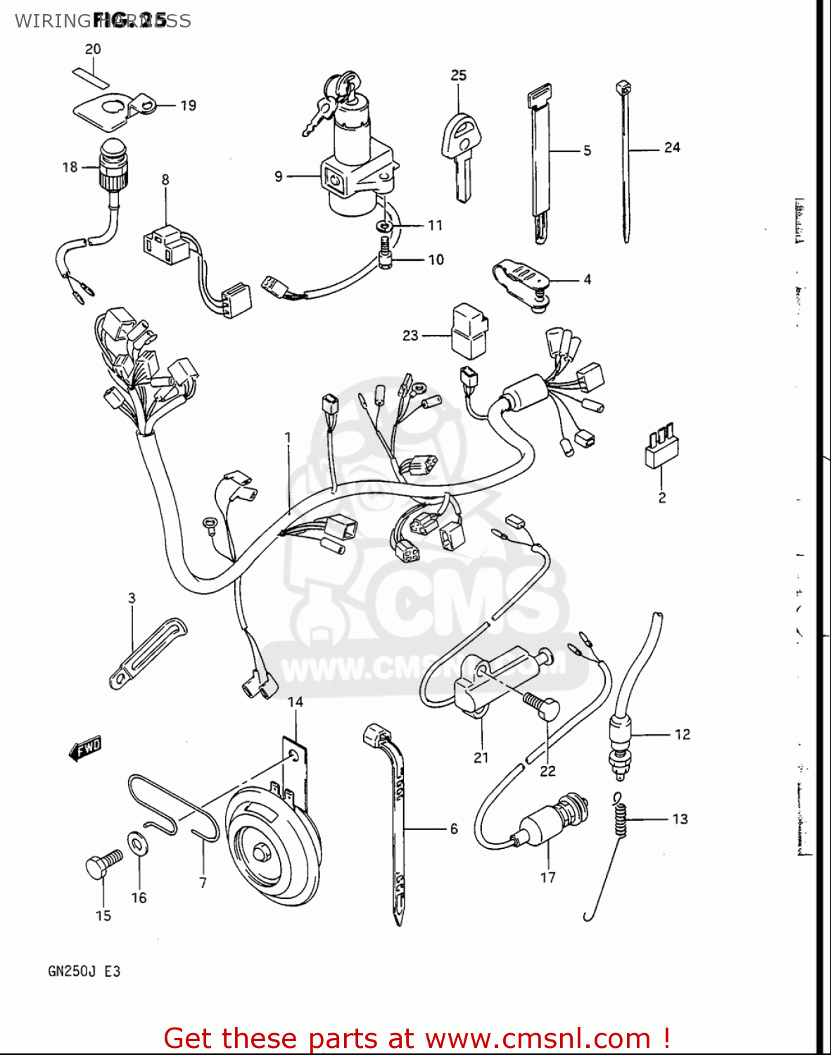 WIRING HARNESS GN250 1988 (J) USA (E03)