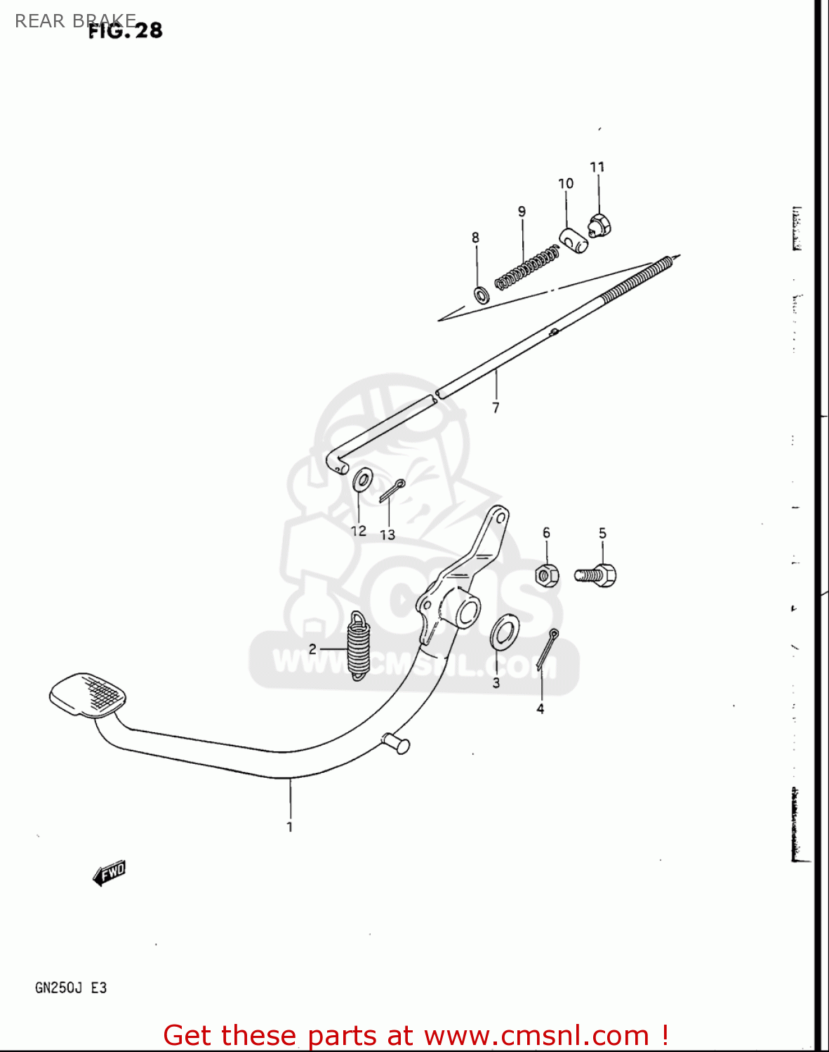 REAR BRAKE GN250 1988 (J) USA (E03)