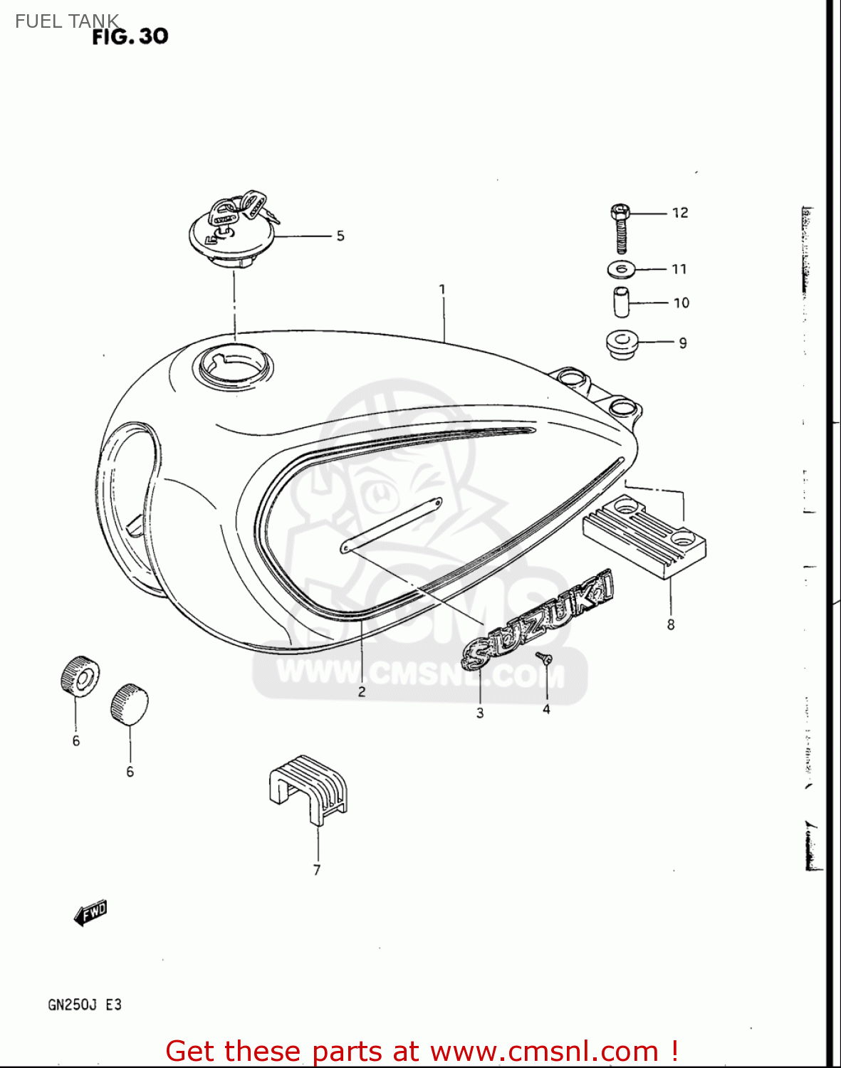 FUEL TANK GN250 1988 (J) USA (E03)