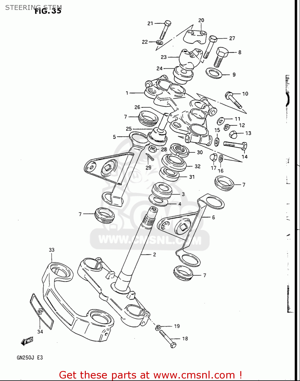 STEERING STEM GN250 1988 (J) USA (E03)